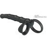 anneau pénis vibrant tatum avec plug 10 vibrations noir