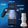 masturbateur à vibration de poussée avec fonction chauffante et support mobile - noir
