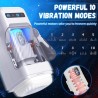 masturbateur à vibration de poussée avec fonction chauffante et support mobile - noir