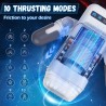 masturbateur à vibration de poussée avec fonction chauffante et support mobile - noir