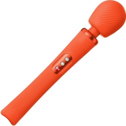 vim silicone rechargeable vibrant lesté rumble wand sunrise orange