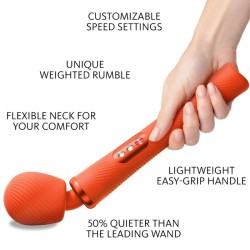 vim silicone rechargeable vibrant lesté rumble wand sunrise orange