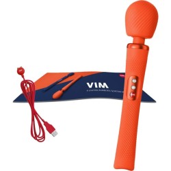 vim silicone rechargeable vibrant lesté rumble wand sunrise orange