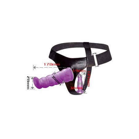 harnais anal et vaginal femme lilas gpoint 17 cm