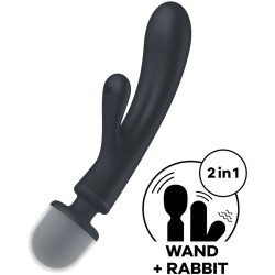 masseur vibrateur lapin triple lover gris