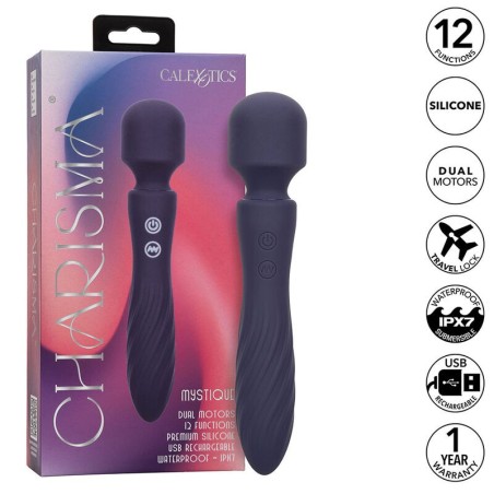 charisma mystique masseur double moteurs 12 fonctions 20,5 cm x 4,5 cm violet