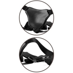 elite kit harnais réglable deluxe anneau avec testicules & gode 20.3 cm