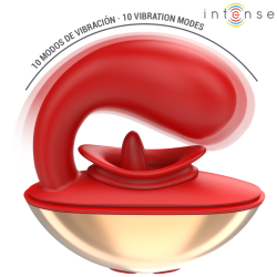 vibrateur & stimulateur mariah en forme de u 10 vibrations rouge