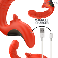 vibrateur et stimulateur paulina en forme de u rouge