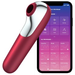 vibrateur et aspiration dual love avec air pulsé rouge