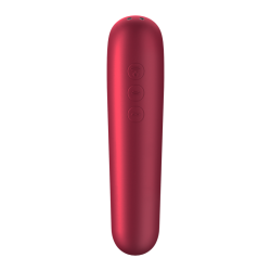 vibrateur et aspiration dual love avec air pulsé rouge