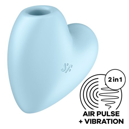cutie heart stimulateur et vibrateur de pulse d'air bleu