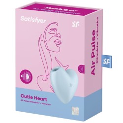 cutie heart stimulateur et vibrateur de pulse d'air bleu