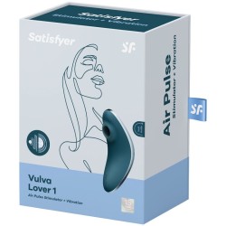 vulva lover 1 stimulateur et vibrateur air pulse bleu