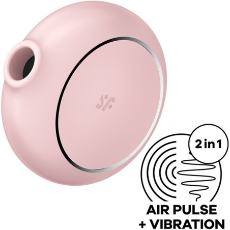 stimulateur et vibrateur double air pulse pro to go 3 rose