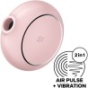 stimulateur et vibrateur double air pulse pro to go 3 rose