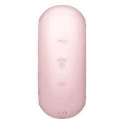 stimulateur et vibrateur double air pulse pro to go 3 rose