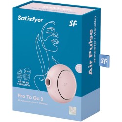 stimulateur et vibrateur double air pulse pro to go 3 rose