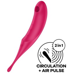 stimulateur et vibrateur twirling pro air pulse rouge