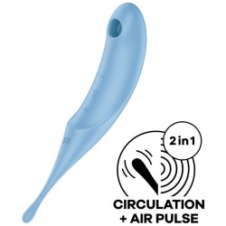 stimulateur et vibrateur twirling pro air pulse bleu