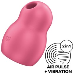 stimulateur et vibrateur double air pulse pro to go 1 rouge