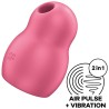 stimulateur et vibrateur double air pulse pro to go 1 rouge