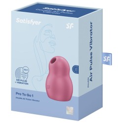 stimulateur et vibrateur double air pulse pro to go 1 rouge