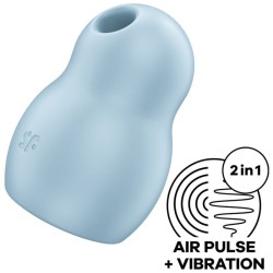 stimulateur et vibrateur double air pulse pro to go 1 bleu