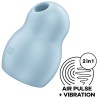 stimulateur et vibrateur double air pulse pro to go 1 bleu
