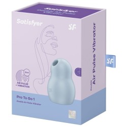 stimulateur et vibrateur double air pulse pro to go 1 bleu