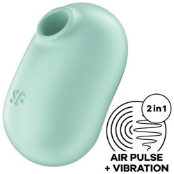 stimulateur et vibrateur double air pulse pro to go 2 vert