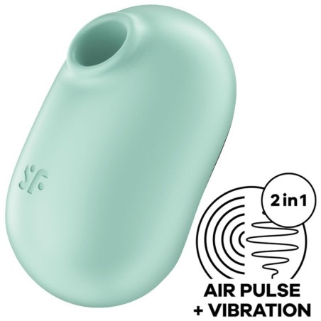 stimulateur et vibrateur double air pulse pro to go 2 vert