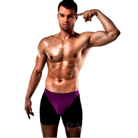 boxer 009 lingerie erotique lilas-noir s-m