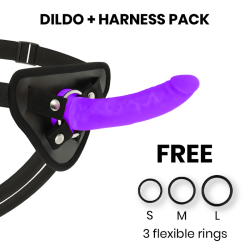toys harnais + dong silicone violet 17 cm -o- 3 cm