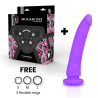 toys harnais + dong silicone violet 17 cm -o- 3 cm