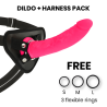 toys harnais + dong silicone rose 20 cm -o- 4 cm