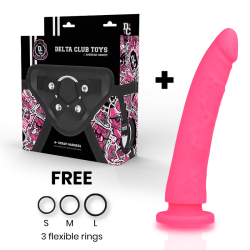 toys harnais + dong silicone rose 20 cm -o- 4 cm