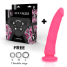 toys harnais + dong silicone rose 20 cm -o- 4 cm