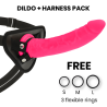 toys harnais + dong silicone rose 23 cm -o- 4.5 cm