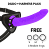 toys harnais + dong silicone violet 23 cm -o- 4.5 cm