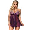 babydoll avec arc et détails brillants violet s - m