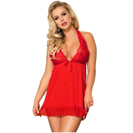 babydoll red motifs floraux dans les seins s - m
