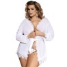 queen plus babydoll blanc  franges