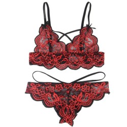 set ensemble deux pièces top et culotte en dentelle s-m