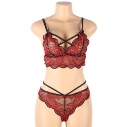 set ensemble deux pièces top et culotte en dentelle s-m