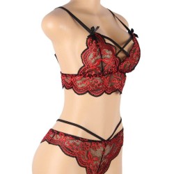 set ensemble deux pièces top et culotte en dentelle s-m