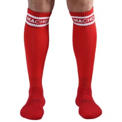 chaussettes longues taille unique rouge