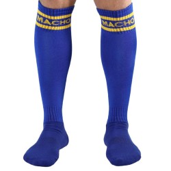 chaussettes longues taille unique bleu