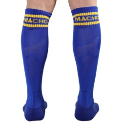 chaussettes longues taille unique bleu