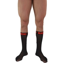 chaussettes fines taille unique noir-rouge